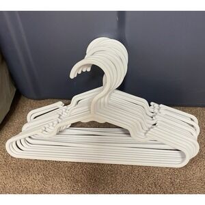 Baby Toddler Children's Plastic Clothing Hangers‎ White Set Of 16